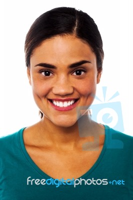 Smiling Latin Young Woman Portrait Stock Photo