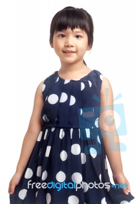 Smiling Little Girl Isolated Stock Photo