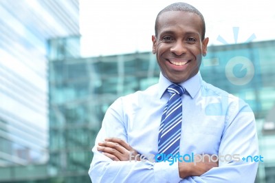 Smiling Male Executive Outdoor Stock Photo