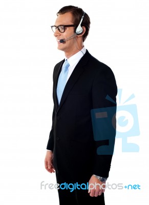 Smiling Male Executive Standing Stock Photo