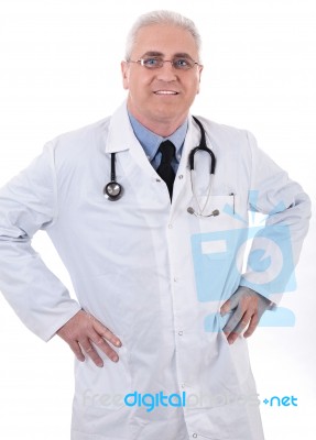 Smiling Medical Doctor With Stethoscope Stock Photo