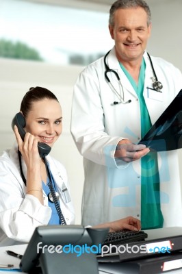 Smiling Medical Representatives Stock Photo