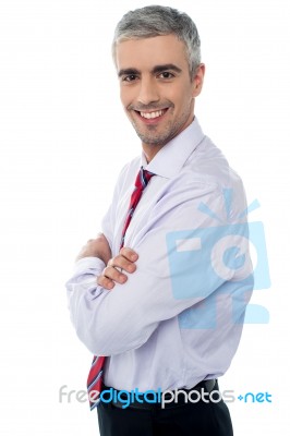 Smiling Middle Aged Businessman Stock Photo