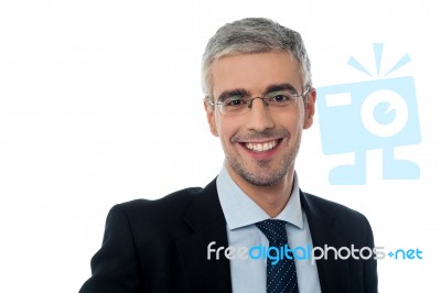 Smiling Middle Aged Businessman Stock Photo