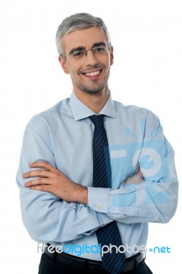 Smiling Middle Aged Businessman Stock Photo