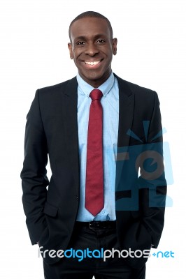 Smiling Modern African Businessman Stock Photo