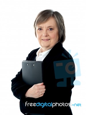 Smiling Old Businesswoman Stock Photo