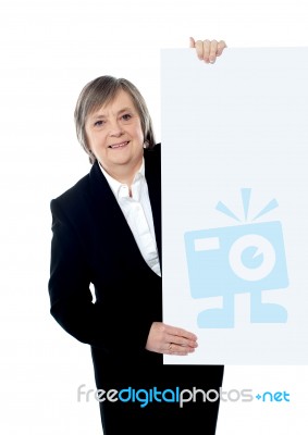 Smiling Old Businesswoman Stock Photo