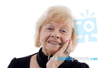 Smiling Old Woman Stock Photo