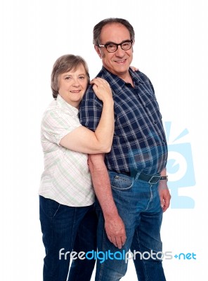 Smiling Senior Couple Standing Stock Photo