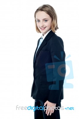 Smiling Teenage Business Executive Stock Photo