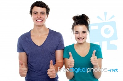 Smiling Teenage Couples Stock Photo