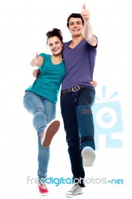 Smiling Teenage Couples Stock Photo