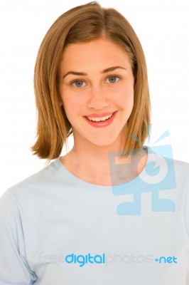 Smiling Teenage Girl Stock Photo