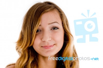 Smiling Teenage Girl Stock Photo