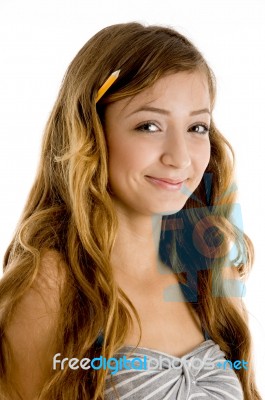 Smiling Teenage Girl Stock Photo