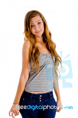 Smiling Teenage Girl Stock Photo