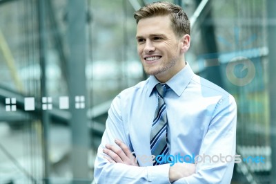 Smiling Young Business Executive Stock Photo