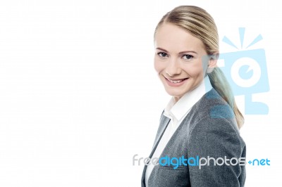 Smiling Young Business Woman Stock Photo