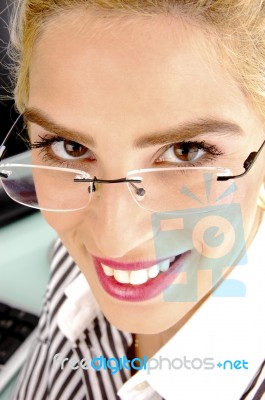 Smiling Young Businesswoman Stock Photo