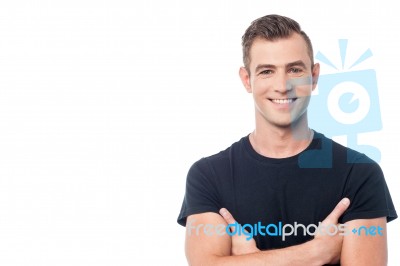 Smiling Young Causal Guy Stock Photo