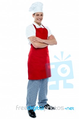 Smiling young Chef Stock Photo