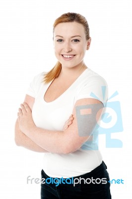 Smiling Young Confident Lady Stock Photo