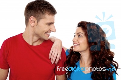 Smiling Young Couple Stock Photo