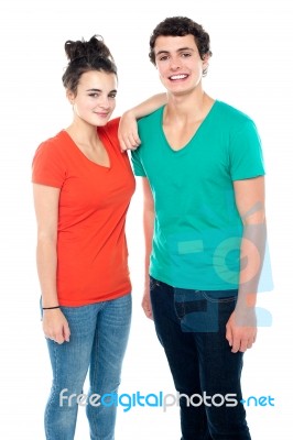 Smiling Young Couples Stock Photo