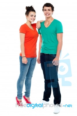 Smiling Young Couples Stock Photo