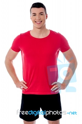 Smiling Young Fitness Trainer Stock Photo