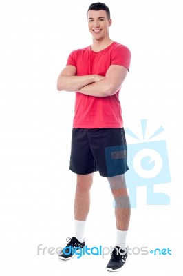 Smiling Young Fitness Trainer Stock Photo