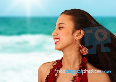 Smiling Young Girl Stock Photo