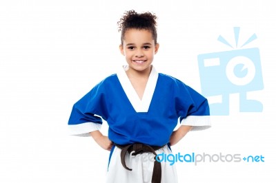 Smiling Young Karate Kid Stock Photo