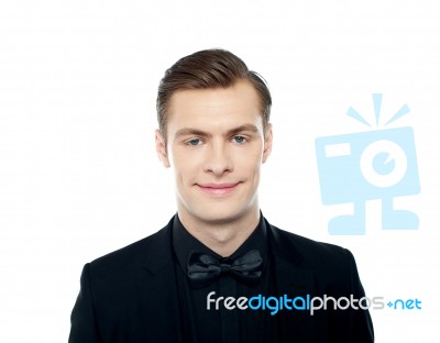 Smiling Young Man On White Stock Photo