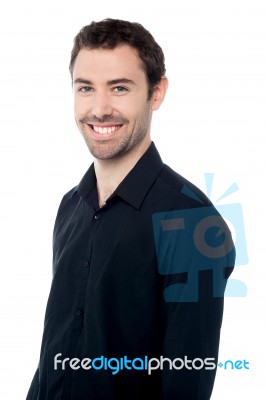 Smiling Young Man Over White Stock Photo