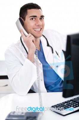 Smiling Young Physician Stock Photo