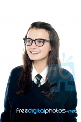 Smiling Young Schoolgirl Stock Photo