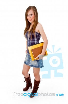 Smiling Young Student With Books Stock Photo