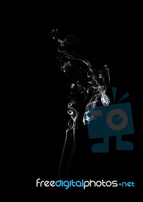 Smoke In Black Background Stock Photo