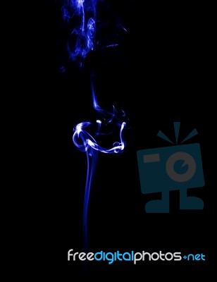 Smoke In Black Background Stock Photo