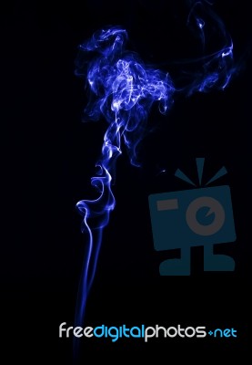 Smoke In Black Background Stock Photo