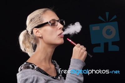 Smoking Electric Cigarettes 2 Stock Photo