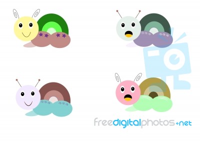 Snail Cartoon Styles Stock Image