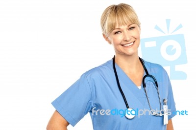 Snap Shot Of A Charming Young Caucasian Doctor Stock Photo