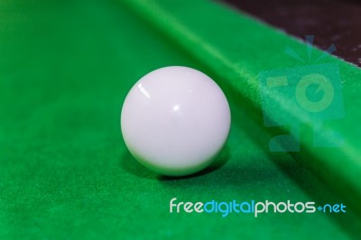 Snooker Ball On Snooker Table Stock Photo