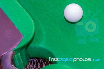 Snooker Ball On Snooker Table Stock Photo