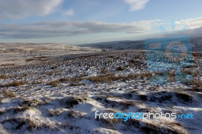 Snow Covered Grouse Moor Stock Photo