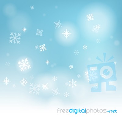 Snow Flakes Background Shows Winter Season Or Frozen Water Stock Image