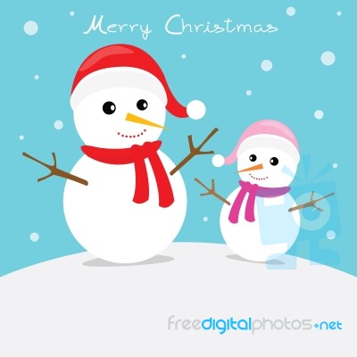 Snow Man Card Stock Image